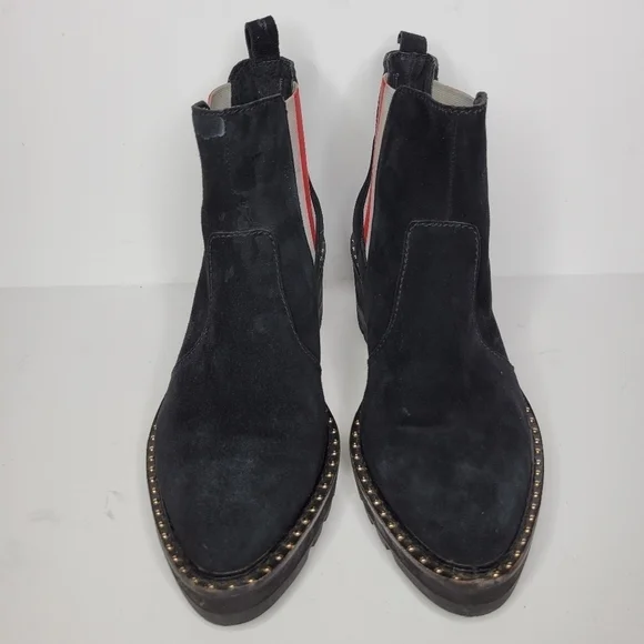 Cecelia New York GEMMA Ankle Boot Black Suede Wedge Size 7 - Picture 4 of 13